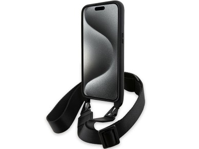 Funda BMW M Edition Carbon Tricolor Lines & Strap para iPhone 15 Pro Max - negra Funda BMW M Edition Carbon Tricolor Lines & Strap para iPhone 15 Pro Max - negra