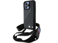 BMW M Edition Carbon Stripe & Strap case for iPhone 15 Pro Max - black