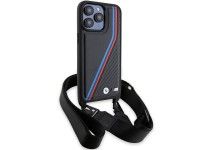 BMW M Edition Carbon Tricolor Lines & Strap case for iPhone 15 Pro Max - black BMW M Edition Carbon Tricolor Lines & Strap case for iPhone 15 Pro Max - black