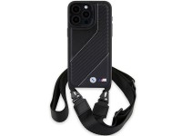 Funda BMW M Edition Carbon Stripe & Strap para iPhone 15 Pro Max - negra
