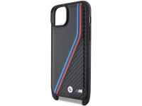 BMW M Edition Carbon Tricolor Lines & Strap case for iPhone 15 / 14 / 13 - black BMW M Edition Carbon Tricolor Lines & Strap case for iPhone 15 / 14 / 13 - black