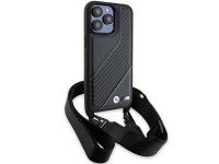 Funda BMW M Edition Carbon Stripe & Strap para iPhone 15 Pro Max - negra