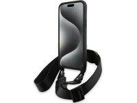 BMW M Edition Carbon Tricolor Lines & Strap case for iPhone 15 / 14 / 13 - black BMW M Edition Carbon Tricolor Lines & Strap case for iPhone 15 / 14 / 13 - black