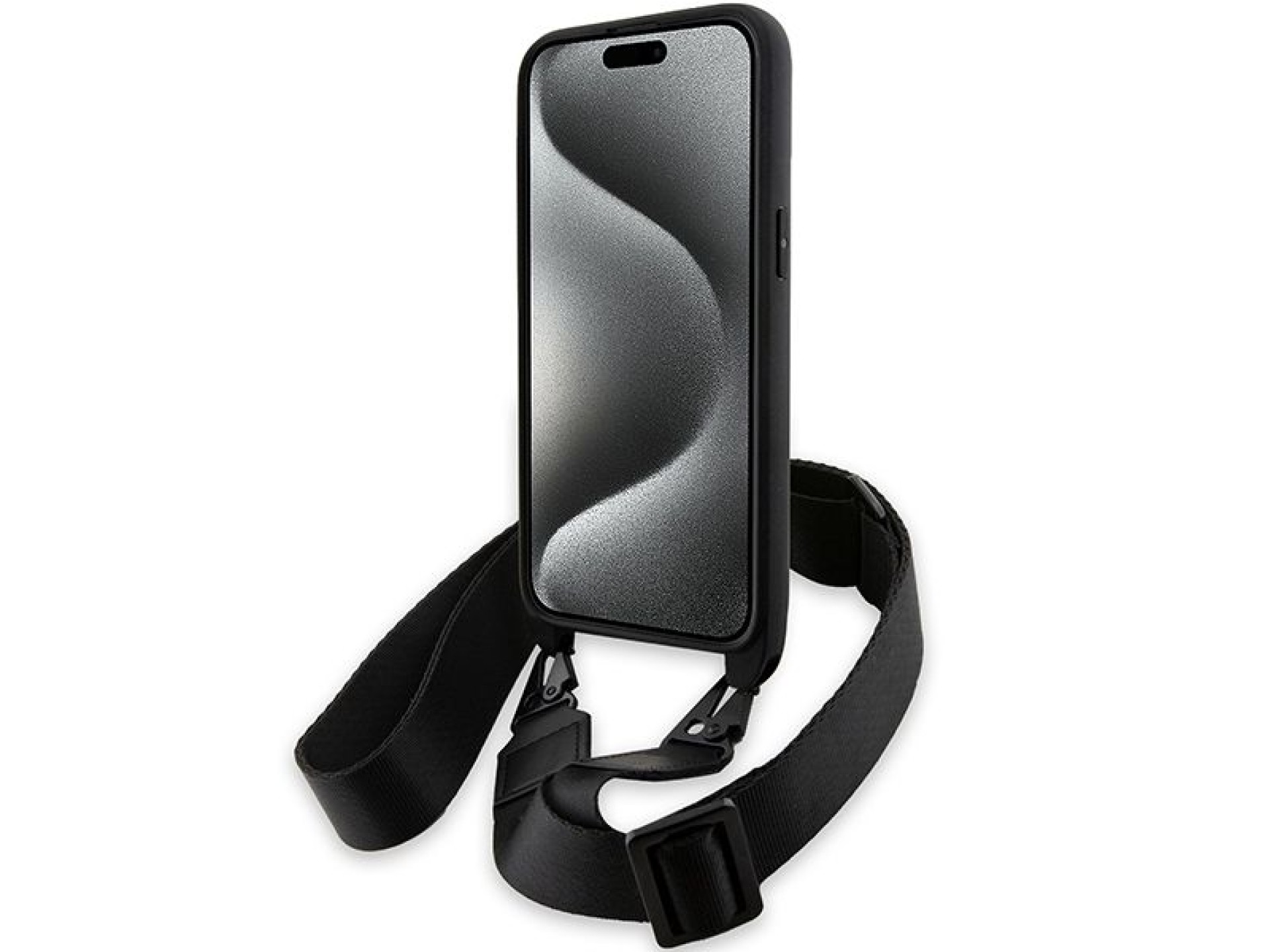Funda BMW M Edition Carbon Stripe & Strap para iPhone 15 Pro Max - negra
