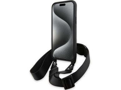 BMW M Edition Carbon Tricolor Lines & Strap case for iPhone 15 / 14 / 13 - black BMW M Edition Carbon Tricolor Lines & Strap case for iPhone 15 / 14 / 13 - black