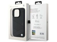 BMW Signature Leather Crossing Lines Pattern iPhone 16 Pro Case - Black BMW Signature Leather Crossing Lines Pattern iPhone 16 Pro Case - Black