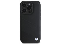 BMW Signature Leather Crossing Lines Pattern iPhone 16 Pro Case - Black BMW Signature Leather Crossing Lines Pattern iPhone 16 Pro Case - Black