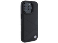 BMW Signature Leather Crossing Lines Pattern iPhone 16 Pro Case - Black BMW Signature Leather Crossing Lines Pattern iPhone 16 Pro Case - Black
