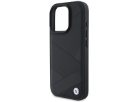 BMW Signature Leather Crossing Lines Pattern iPhone 16 Pro Case - Black BMW Signature Leather Crossing Lines Pattern iPhone 16 Pro Case - Black
