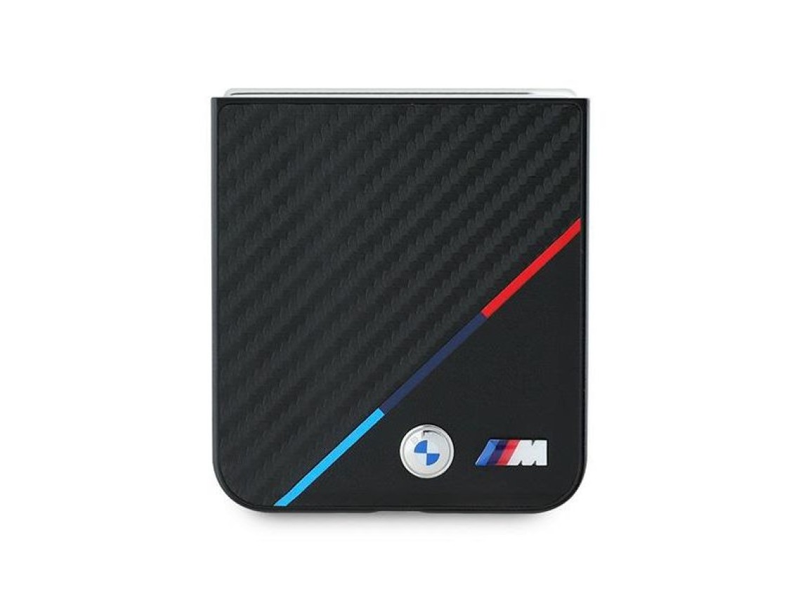 BMW Carbon Tricolor Case for Samsung Galaxy Z Flip 6 - Black