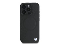 Funda BMW Signature de cuero con textura parcial y diseño circular MagSafe para iPhone 16 Pro - negr Funda BMW Signature de cuero con textura parcial y diseño circular MagSafe para iPhone 16 Pro - negr