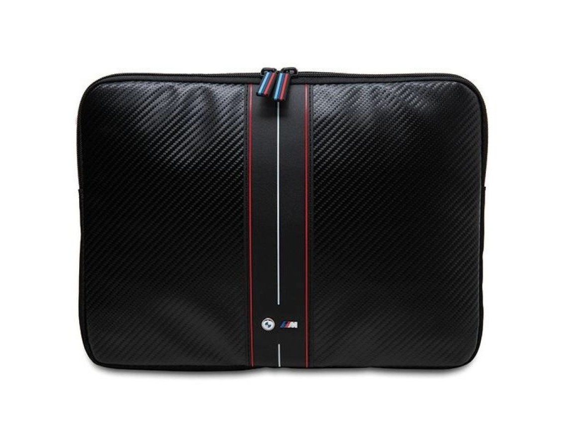 Capa BMW Carbon com listra vermelha para laptop de 16" - preta