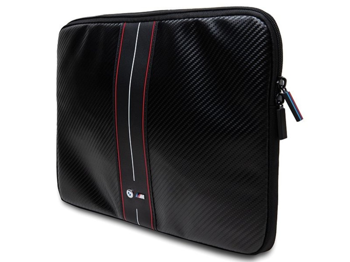 BMW Carbon & Red Stripe sleeve for a 14" laptop - black