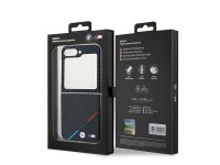 BMW Carbon Tricolor Case for Samsung Galaxy Z Flip 6 - Black