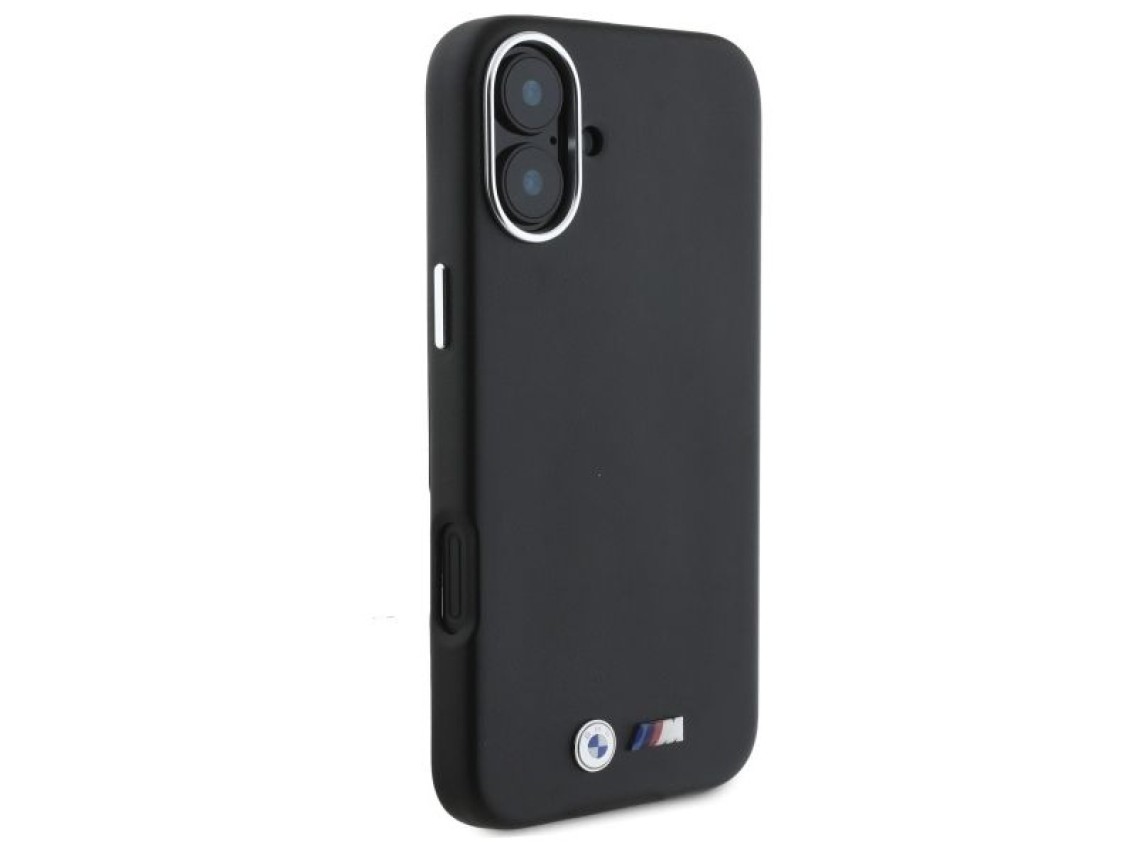 Funda BMW M Smooth Full Wrapped Metal MagSafe para iPhone 16 Plus - Negra