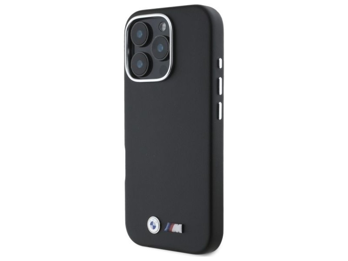 Capa MagSafe BMW M Smooth Full Wrapped Metal para iPhone 16 Pro Max - Preta