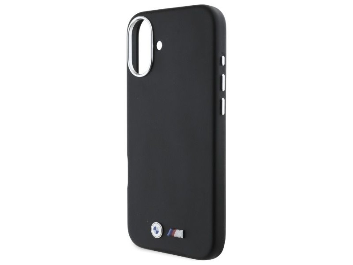 Funda BMW M Smooth Full Wrapped Metal MagSafe para iPhone 16 Plus - Negra