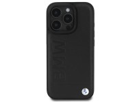 Capa para iPhone 16 Pro em couro com gravação a quente da BMW - Preta Capa para iPhone 16 Pro em couro com gravação a quente da BMW - Preta