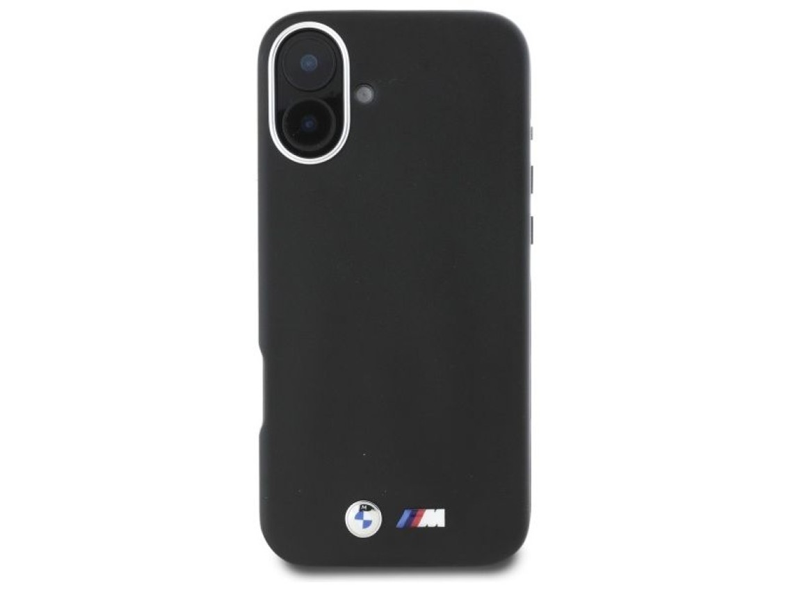 Funda BMW M Smooth Full Wrapped Metal MagSafe para iPhone 16 Plus - Negra