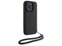 BMW Signature Leather Wordmark Cord Case for iPhone 16 Pro - Black BMW Signature Leather Wordmark Cord Case for iPhone 16 Pro - Black