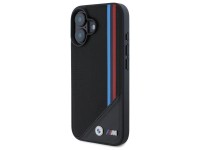 Funda BMW M con dise�o de rayas tricolores y malla para iPhone 16 - negra