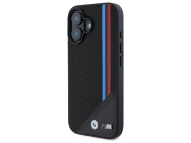 BMW M Meshed Tricolor Stripes MagSafe case for iPhone 16 - black