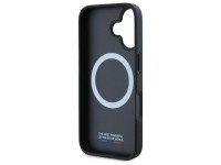 Funda BMW M con dise�o de rayas tricolores y malla para iPhone 16 - negra