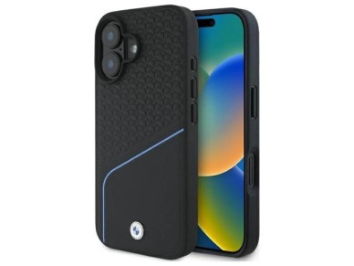 BMW Sign Leather Textured And Line MagSafe iPhone 16 Case - Black BMW Sign Leather Textured And Line MagSafe iPhone 16 Case - Black