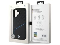 Capa para iPhone 16 com MagSafe, textura em couro e logo da BMW - Preta Capa para iPhone 16 com MagSafe, textura em couro e logo da BMW - Preta