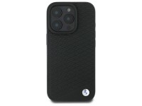 Capa MagSafe para iPhone 16 Pro em couro com logotipo BMW em metal cravejado de diamantes - Preta Capa MagSafe para iPhone 16 Pro em couro com logotipo BMW em metal cravejado de diamantes - Preta