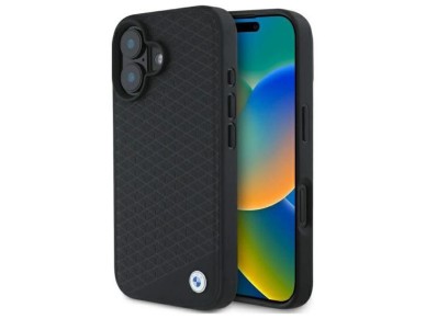 BMW Sign Leather Diamond Metal Logo MagSafe iPhone 16 Case - Black BMW Sign Leather Diamond Metal Logo MagSafe iPhone 16 Case - Black