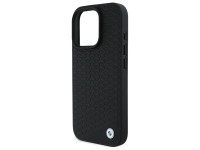 Capa MagSafe para iPhone 16 Pro em couro com logotipo BMW em metal cravejado de diamantes - Preta Capa MagSafe para iPhone 16 Pro em couro com logotipo BMW em metal cravejado de diamantes - Preta