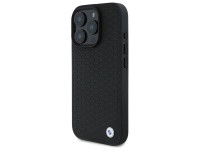 Capa MagSafe para iPhone 16 Pro em couro com logotipo BMW em metal cravejado de diamantes - Preta Capa MagSafe para iPhone 16 Pro em couro com logotipo BMW em metal cravejado de diamantes - Preta