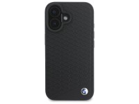 Capa MagSafe para iPhone 16 em couro com logotipo BMW em metal cravejado de diamantes - Preta Capa MagSafe para iPhone 16 em couro com logotipo BMW em metal cravejado de diamantes - Preta