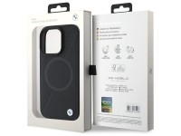 BMW Sign Leather Half Textured And Circle MagSafe case for iPhone 16 Pro Max - black BMW Sign Leather Half Textured And Circle MagSafe case for iPhone 16 Pro Max - black