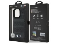 Funda BMW M con perforaciones y costuras para iPhone 16 Pro Max - negra Funda BMW M con perforaciones y costuras para iPhone 16 Pro Max - negra