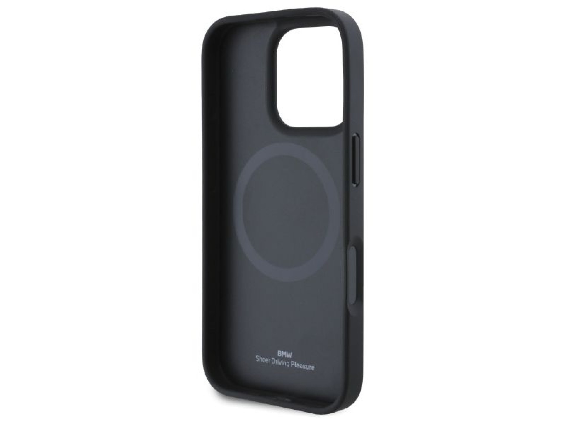 Funda BMW M con perforaciones y costuras para iPhone 16 Pro Max - negra