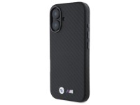 Capa para iPhone 16 em metal com acabamento em fibra de carbono da BMW - Preta Capa para iPhone 16 em metal com acabamento em fibra de carbono da BMW - Preta