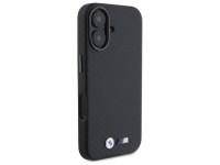 Capa para iPhone 16 em metal com acabamento em fibra de carbono da BMW - Preta Capa para iPhone 16 em metal com acabamento em fibra de carbono da BMW - Preta