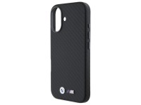 Capa para iPhone 16 em metal com acabamento em fibra de carbono da BMW - Preta Capa para iPhone 16 em metal com acabamento em fibra de carbono da BMW - Preta