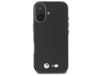 Capa para iPhone 16 em metal com acabamento em fibra de carbono da BMW - Preta Capa para iPhone 16 em metal com acabamento em fibra de carbono da BMW - Preta