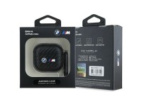 Capa BMW Carbon com logotipo duplo em metal para AirPods 4 - Preta Capa BMW Carbon com logotipo duplo em metal para AirPods 4 - Preta
