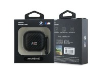 BMW BMA4CMPUCA Capa para AirPods 4 preta/preta em PU Carbono Coleção M BMW BMA4CMPUCA Capa para AirPods 4 preta/preta em PU Carbono Coleção M