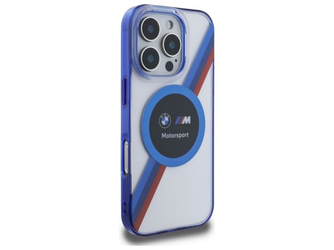 BMW BMHMP16X23HTPUT iPhone 16 Pro Max 6.9" funda rígida transparente Motosport IML Circle MagSafe