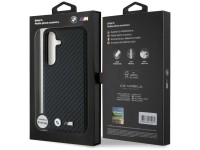 Capa MagSafe em couro e fibra de carbono da BMW para Samsung Galaxy S25 - Preta Capa MagSafe em couro e fibra de carbono da BMW para Samsung Galaxy S25 - Preta