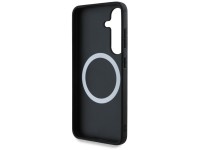 Capa MagSafe BMW em couro com listras tricolores para Samsung Galaxy S25+ - Preta Capa MagSafe BMW em couro com listras tricolores para Samsung Galaxy S25+ - Preta