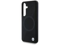 Funda BMW de cuero con textura parcial MagSafe para Samsung Galaxy S25 - Negra