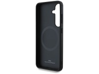 Funda BMW de cuero con textura parcial MagSafe para Samsung Galaxy S25 - Negra