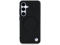 Funda BMW de cuero con textura parcial MagSafe para Samsung Galaxy S25 - Negra