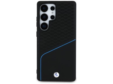 Funda BMW MagSafe de cuero texturizado y liso para Samsung Galaxy S25 Ultra - negra